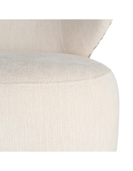 Fauteuil IXIA 616827, crème et beige — jonction entre l’assise et le dossier