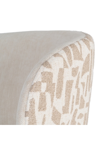 Fauteuil IXIA 616827, crème en beige — overgang tussen beide stoffen bovenaan de rug