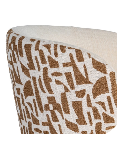 Fauteuil IXIA 616828, crème et ocre — détail du haut du dossier