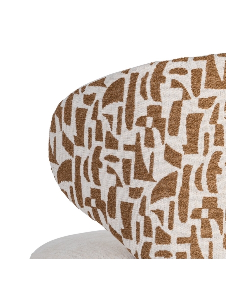 Fauteuil IXIA 616828, crème et ocre — détail du côté extérieur de l’accoudoir