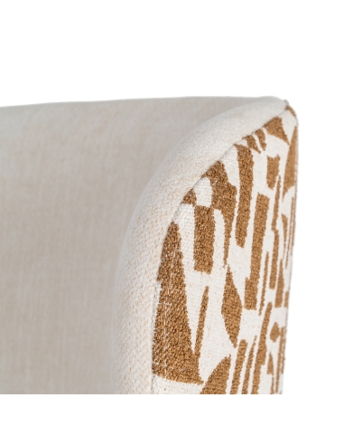 Poltrona IXIA 616828, creme e ocre — junção dos dois tecidos no encosto