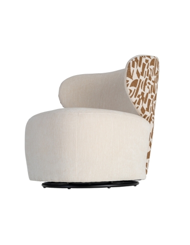 Armchair IXIA 616828, cream and ochre — side view