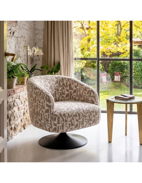 Fauteuil IXIA 616829, crème et beige — mise en situation dans un intérieur