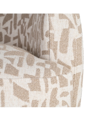 Fauteuil IXIA 616829, crème et beige — jonction entre l’assise et le dossier