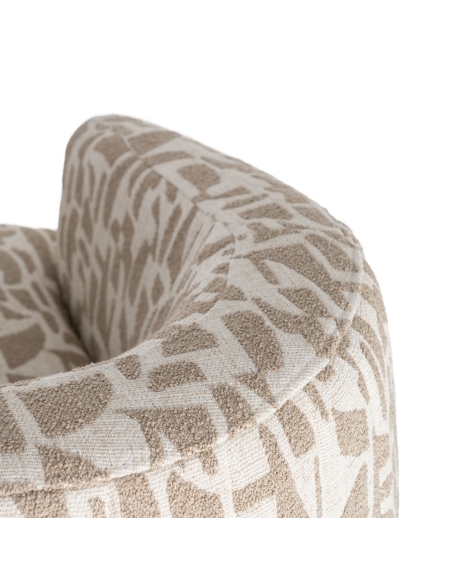 Poltrona IXIA 616829, creme e bege — detalhe interior do encosto e braço