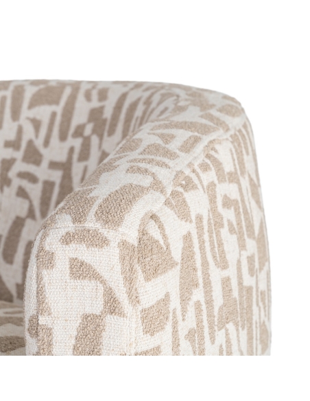 Poltrona IXIA 616829, creme e bege — detalhe superior do encosto
