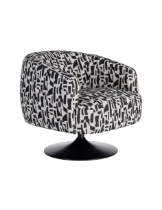 Fauteuil IXIA 616830, zwart en wit — vrijstaande driekwartweergave