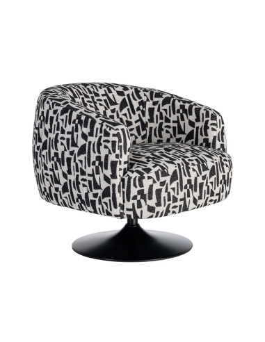 Sillón IXIA 616830, negro y blanco — vista aislada de tres cuartos