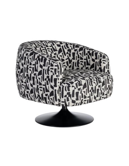 Armchair IXIA 616830, black and white — isolated three-quarter view