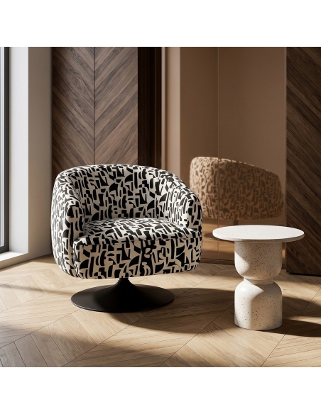 Fauteuil IXIA 616830, noir et blanc — mise en situation dans un intérieur