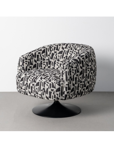 Fauteuil IXIA 616830, zwart en wit — studiofoto tegen een neutrale achtergrond