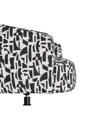 Fauteuil IXIA 616830, noir et blanc — détail du côté extérieur de l’accoudoir