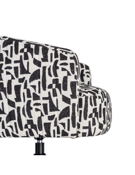 Sillón IXIA 616830, negro y blanco — detalle exterior del reposabrazos