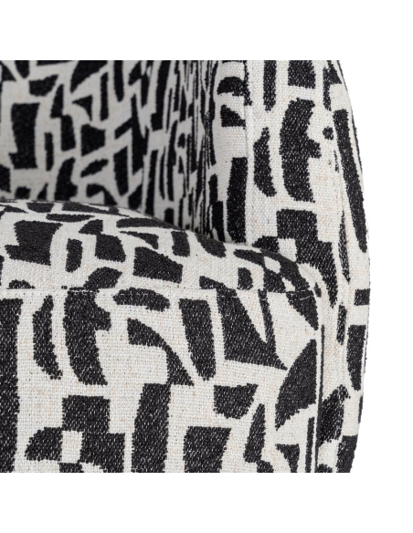 Fauteuil IXIA 616830, noir et blanc — jonction entre l’assise et le dossier