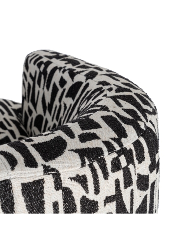 Fauteuil IXIA 616830, noir et blanc — détail intérieur du dossier et de l’accoudoir