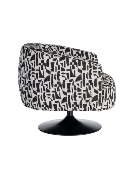 Sessel IXIA 616830, Schwarz und Weiß — hintere Dreiviertelansicht