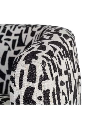 Fauteuil IXIA 616830, noir et blanc — détail du haut du dossier