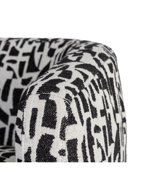 Sillón IXIA 616830, negro y blanco — detalle superior del respaldo