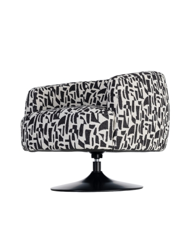 Poltrona IXIA 616830, preto e branco — vista lateral