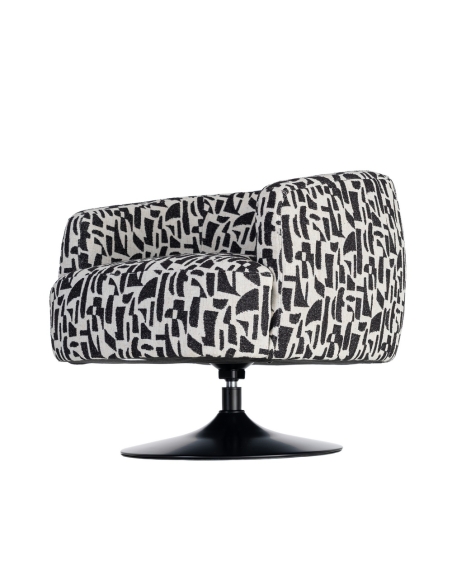 Sillón IXIA 616830, negro y blanco — vista lateral