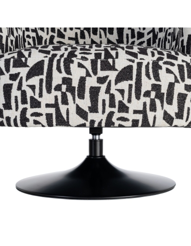 Sillón IXIA 616830, negro y blanco — detalle de la base bajo el asiento
