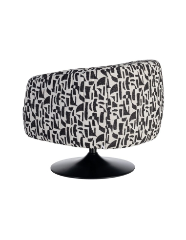 Fauteuil IXIA 616830, noir et blanc — vue du dos