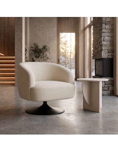 Fauteuil IXIA 616831, crème — vue détourée de trois quarts 2