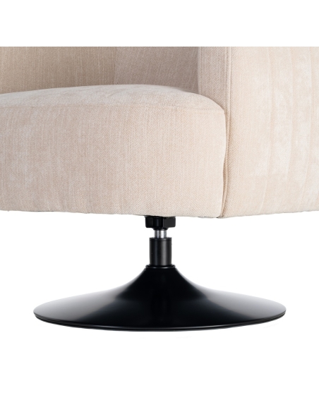 Fauteuil IXIA 616831, crème — vue rapprochée du pied noir et de l’assise