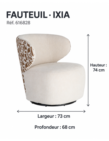Sillón IXIA 616828 — medidas : ancho 73 × fondo 68 × alto 74 cm