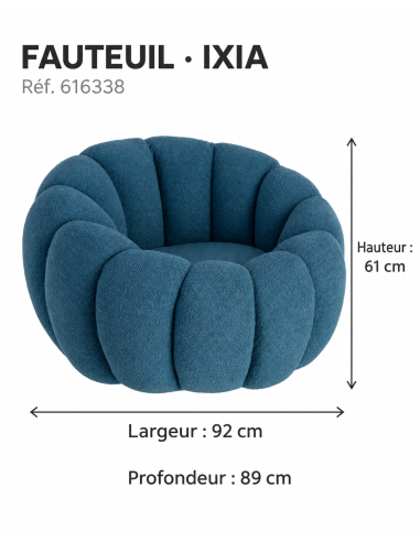 Poltrona IXIA 616338 — misure : L 92 × P 89 × H 61 cm