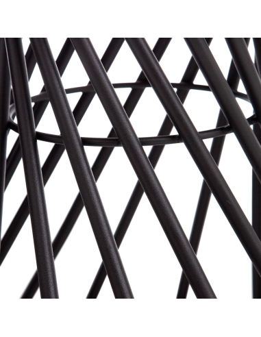 Beistelltisch CRYSTAL runde Marmoroptik mit schwarzem Gitter IXIA — Detail des Drahtgestells