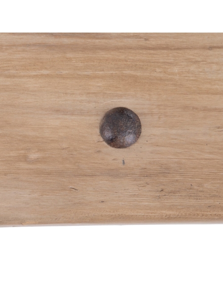 Mesa de centro ROSTI tablero de olmo y patas negras IXIA — detalle de vetas de madera