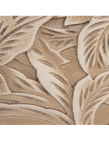 Armoire décorative SERESTI métal taupe et motif floral IXIA — motif floral vu de très près