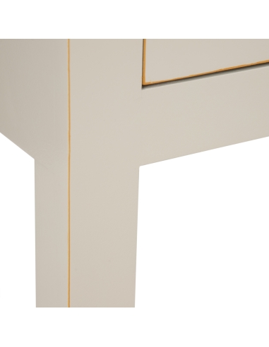 Decorative cabinet SERESTI taupe metal with floral motif IXIA — element joint detail