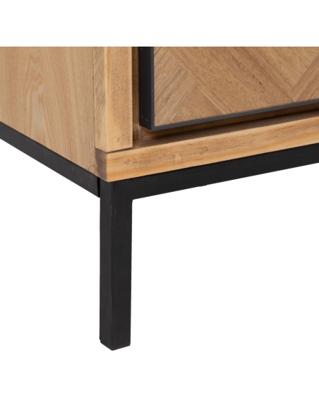 Kommode MESA Natur-Esche und schwarzes Metall IXIA — Detail der Metallbeine