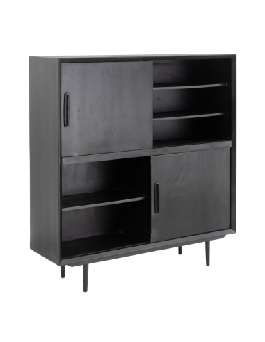 Armadio decorativo SUENOS mango nero con ante scolpite IXIA — vani interni aperti