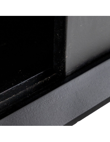 Armario decorativo SUENOS mango negro con puertas talladas IXIA — detalle del hueco abierto