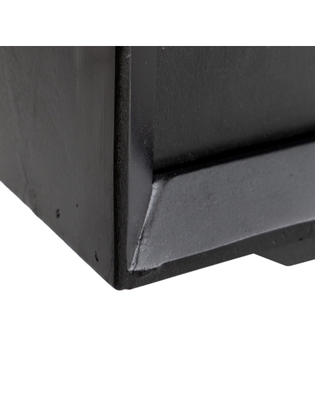 Decorative cabinet SUENOS black mango wood with sculpted doors IXIA — side view