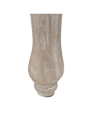 Panca capitonné XSPHERE velluto blu e gambe in pino IXIA — dettaglio della gamba in legno