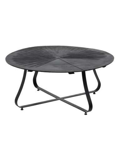 Salontafel RONDE zwart aluminium 80 × 79 cm IXIA — vooraanzicht