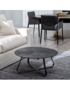 Mesa de centro RONDE alumínio preto 80 × 79 cm IXIA — vista frontal 2
