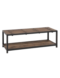 Coffee table OLMO black and natural reclaimed elm 165 cm IXIA — front view
