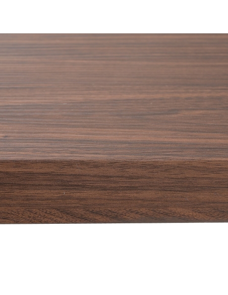 Mesa de comedor MESA madera marrón y metal negro IXIA — veta del tablero de madera