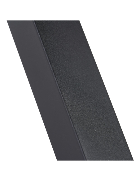 Mesa de jantar MESA madeira castanha e metal preto IXIA — detalhe do pé escultural