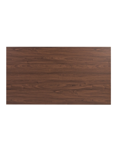 Mesa de comedor MESA madera marrón y metal negro IXIA — veta del tablero de madera (9)
