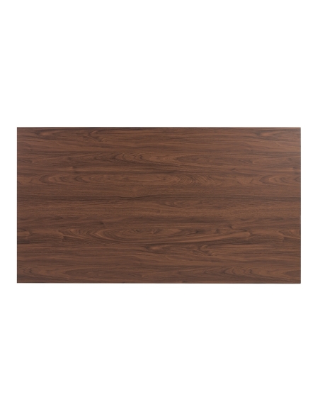 Dining table MESA brown wood and black metal IXIA — wood tabletop grain (9)