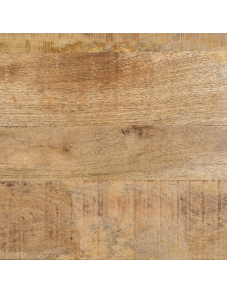 Dining table MESA natural mango and black base IXIA — wood grain close-up