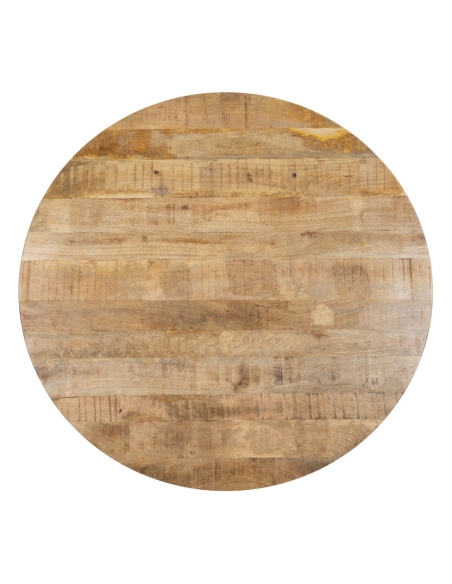 Mesa de jantar MESA mangueira natural e base preta IXIA — veios do tampo de madeira