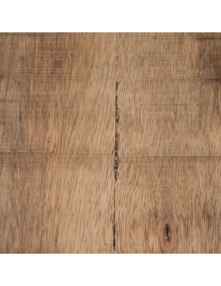 Table de salle à manger MESA manguier naturel et piètement noir IXIA — grain du plateau en bois