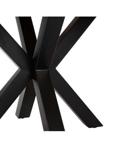 Table de salle à manger MESA manguier naturel et piètement noir IXIA — piètement métallique croisé (8)